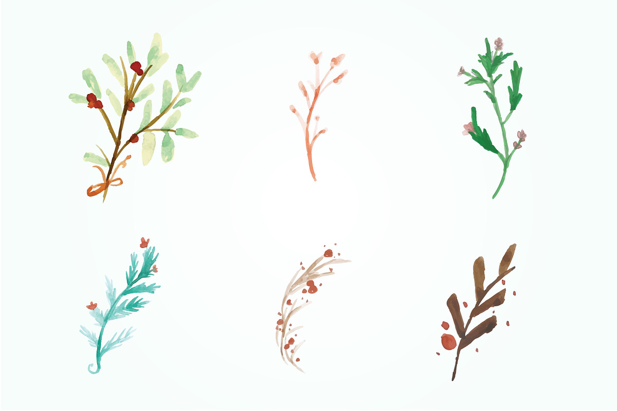 60 Christmas Watercolor  Clip Art, an Illustration by Qamber Designs & Media (Photo 8 of 13)