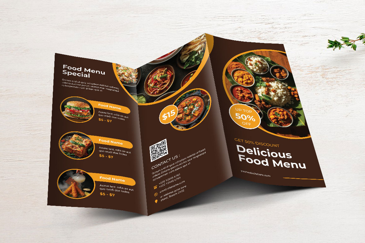 Food Menu Brochure, a Brochure Template by yanindesign (Photo 2 of 3)