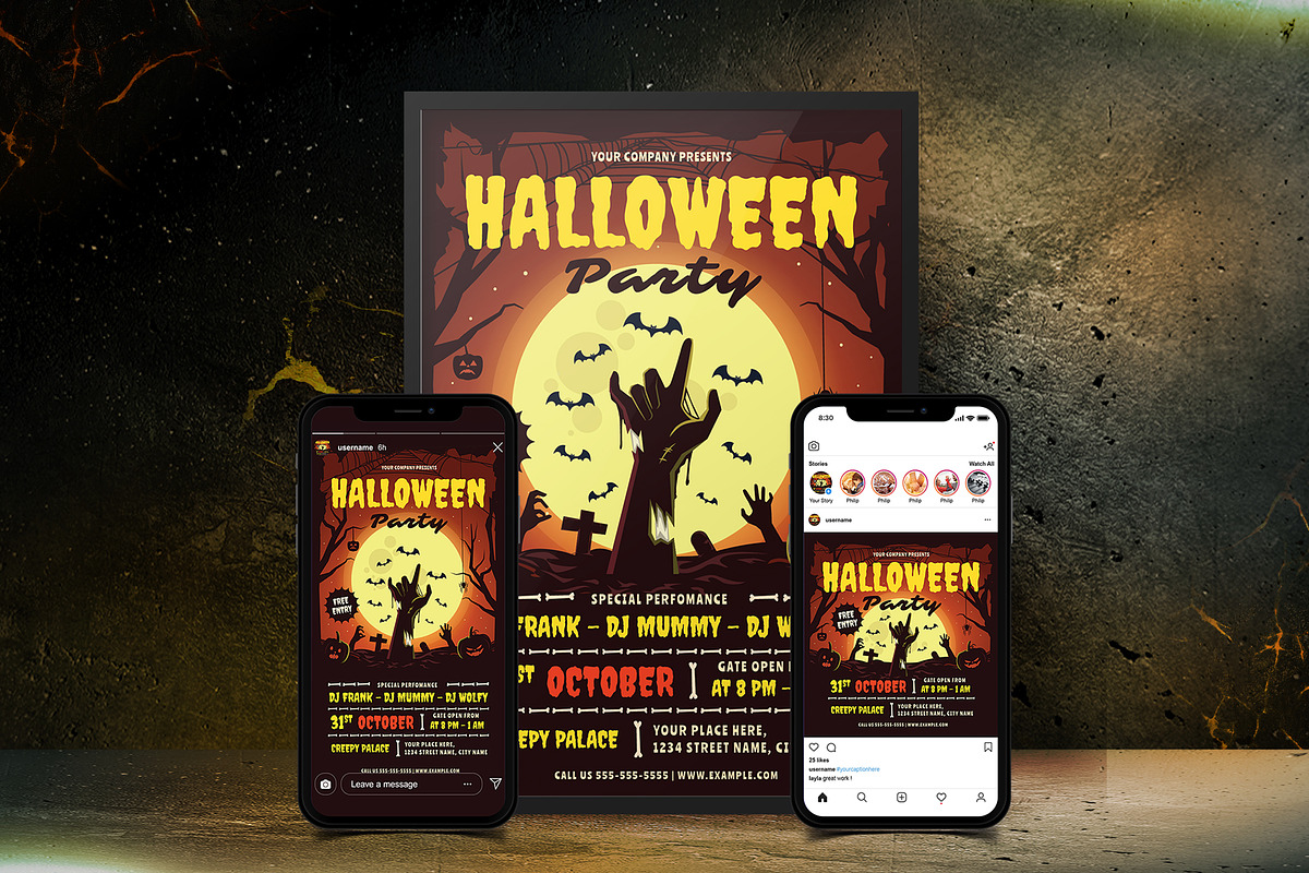 Bundle Halloween Party Flyer Set, a Flyer Template by Totem Design Studio (Photo 5 of 5)