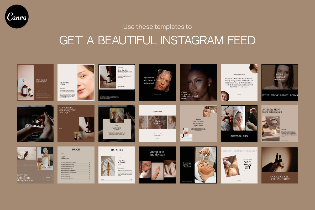 Modern Instagram feed templates, a Social Media Template by Make It Yours Lab. (Photo 9 of 10)