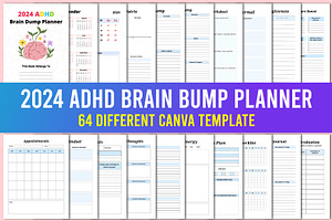 2024 ADHD Brain Dump Planner Canva