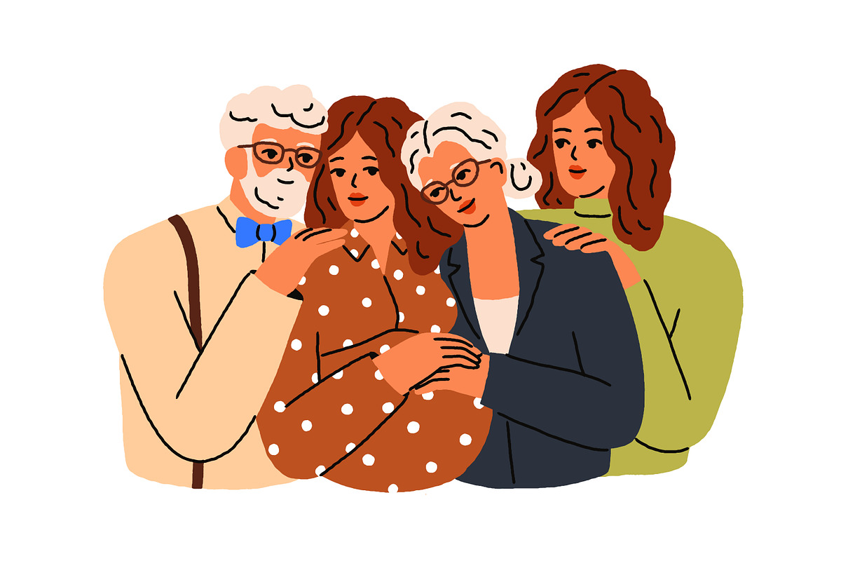 Children care about senior parents, a Person Illustration by Good Studio (Photo 3 of 8)