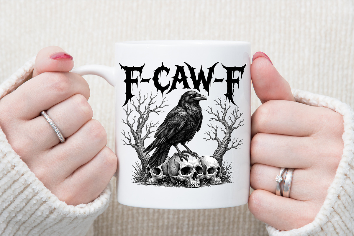 Crow Raven PNG, F-CAW-F Funny, a Work Illustration by Sublimation Artist (Photo 7 of 9)