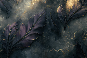 Dark leaves gold accents elegant des, a Photo by Pixeness Studio