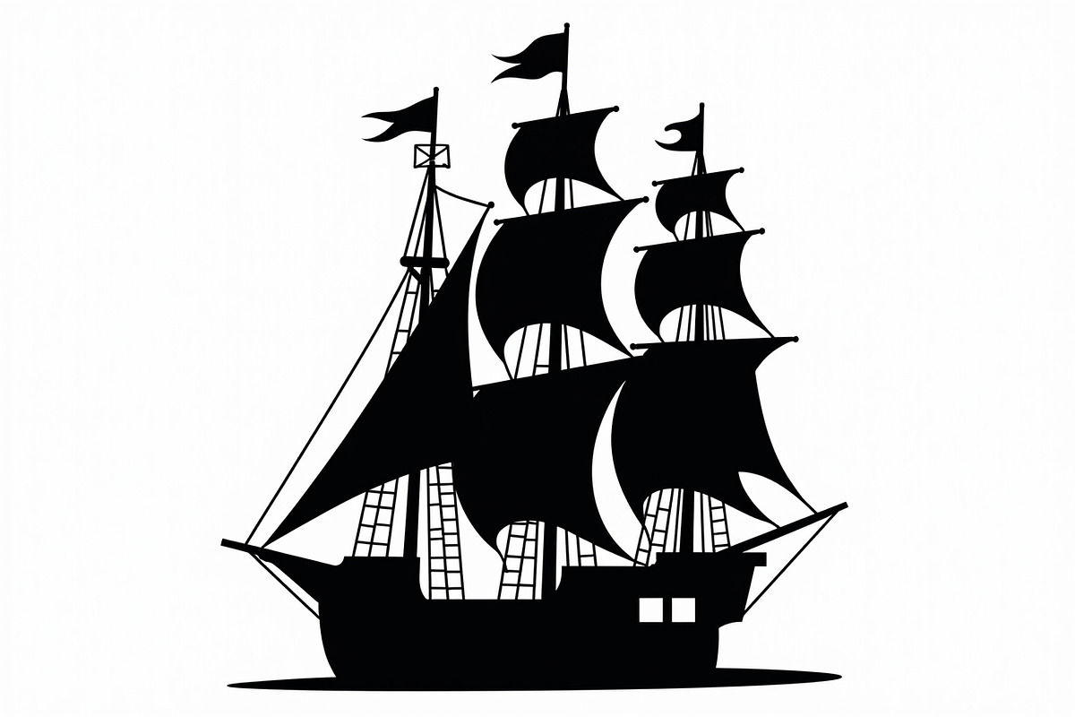 Classic Sailing Ship Vector Bundl, an Object Graphic by hafijul (Photo 10 of 11)
