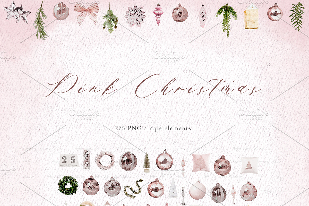 Pink Christmas, a Decorative Illustration by heyiamalice (Photo 8 of 15)