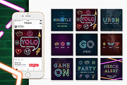ANIMATED - Neon Social Media Kit, a Social Media Template by Brandspark (Thumbnail 8 of 11)