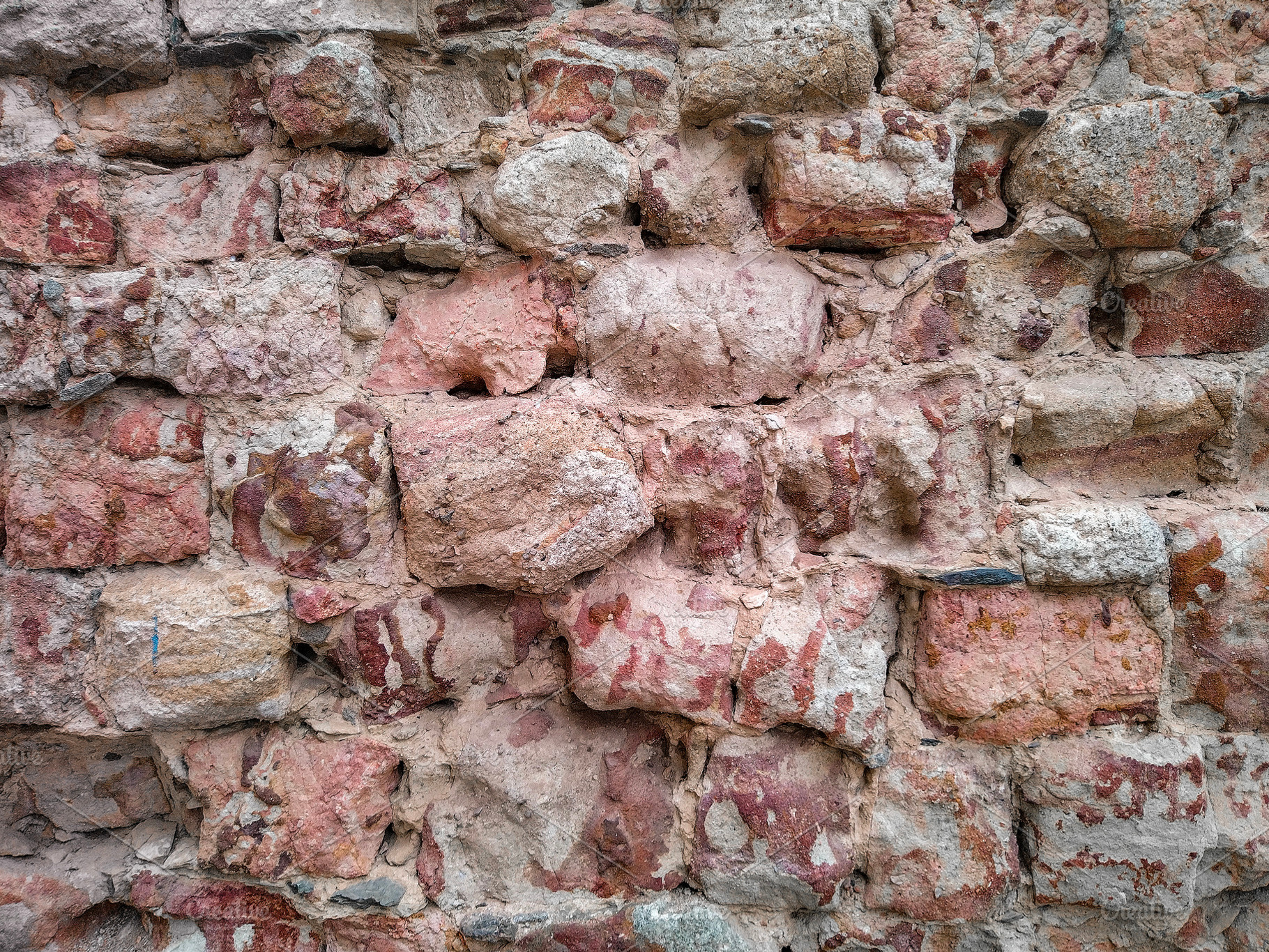 Old wall of exposed bricks and worn plaster, an Abstract Photo by DanFLCreativo