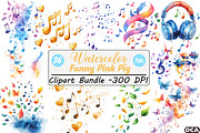 Musical Notes Clipart Bundle, an Illustration by DreamCafeArt (Thumbnail 1 of 9)