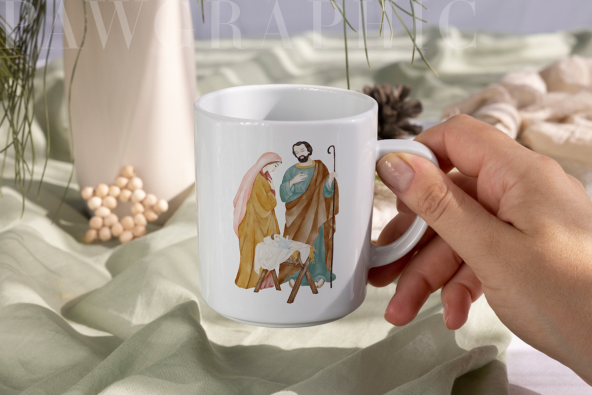 Christmas Holy Night Nativity Scene, a Seasonal Illustration by PawGraphic (Photo 7 of 10)