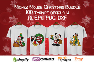 100 Mickey Mouse Christmas T-Shirt