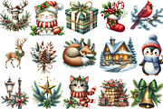 Green Christmas Winter Clipart, an Illustration by Designking (Thumbnail 2 of 5)