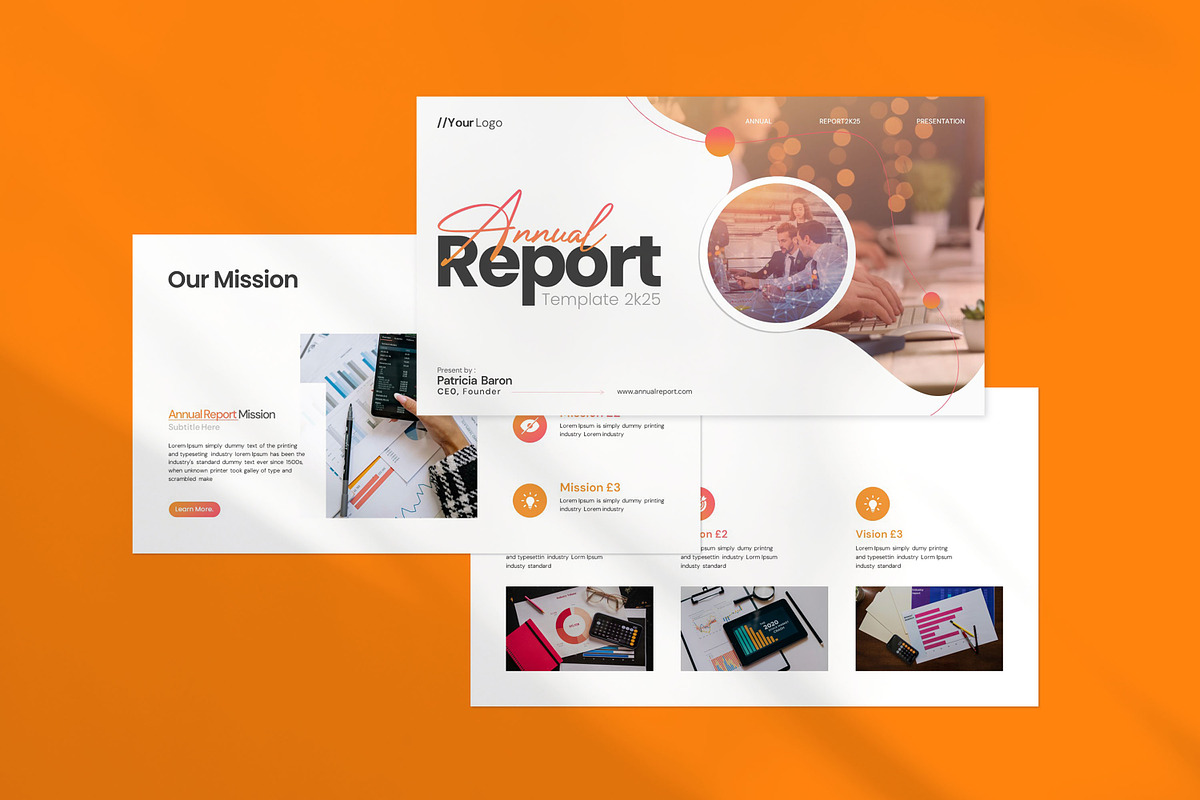 Annual Report Presentation Template, a Presentation Template by evgenystudio (Photo 3 of 8)