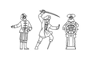 sea pirate captain vector, a Person Illustration by pikepicture