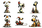 Whimsical Christmas Dog Clipart, an Illustration by Craft Nest (Thumbnail 9 of 10)