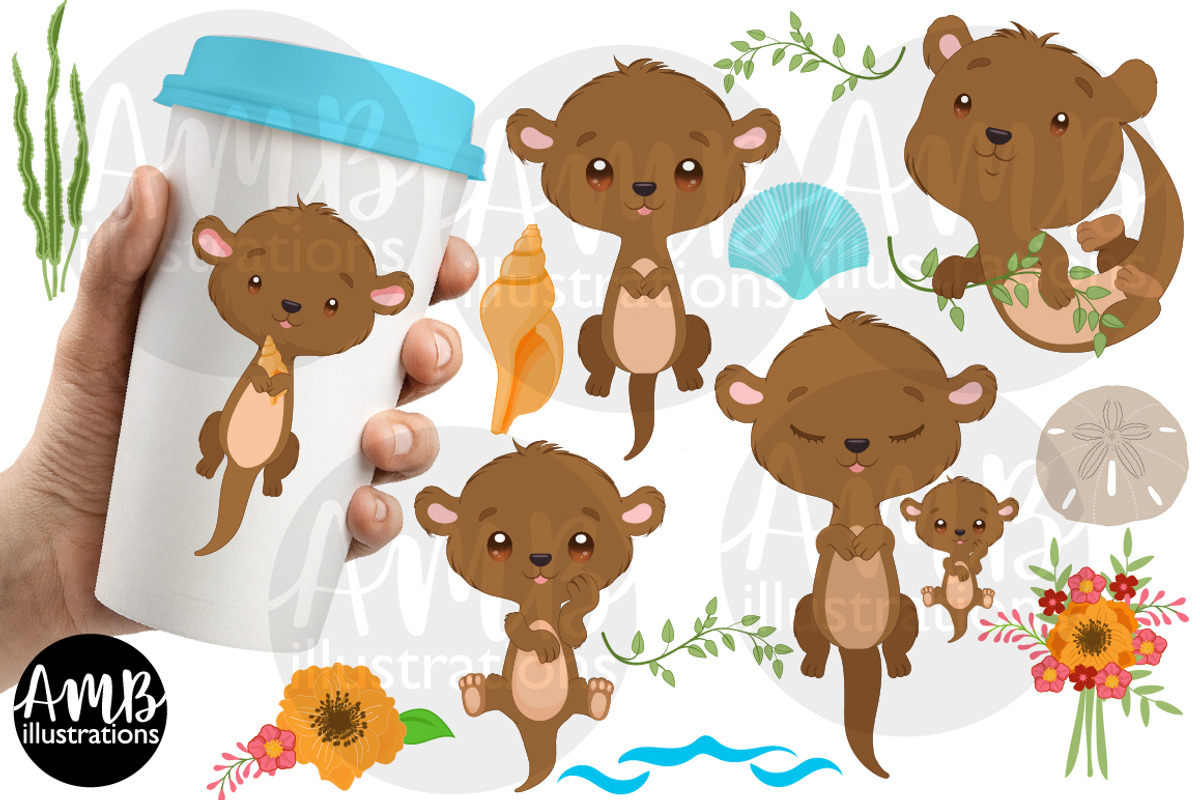 Otter clipart AMB-2979, an Illustration by AMBillustrations (Photo 2 of 4)