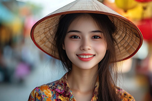 Portrait of vietnam woman in traditional costume, a Person Photo by AlyaAnd