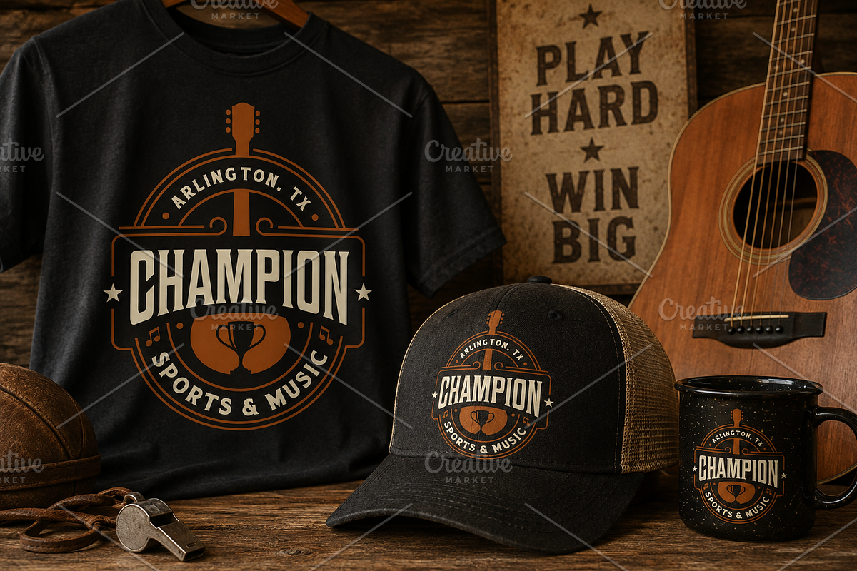 Guitar Trophy Western Sport Bar logo, a Branding & Logo Template by Enola99d (Photo 1 of 2)