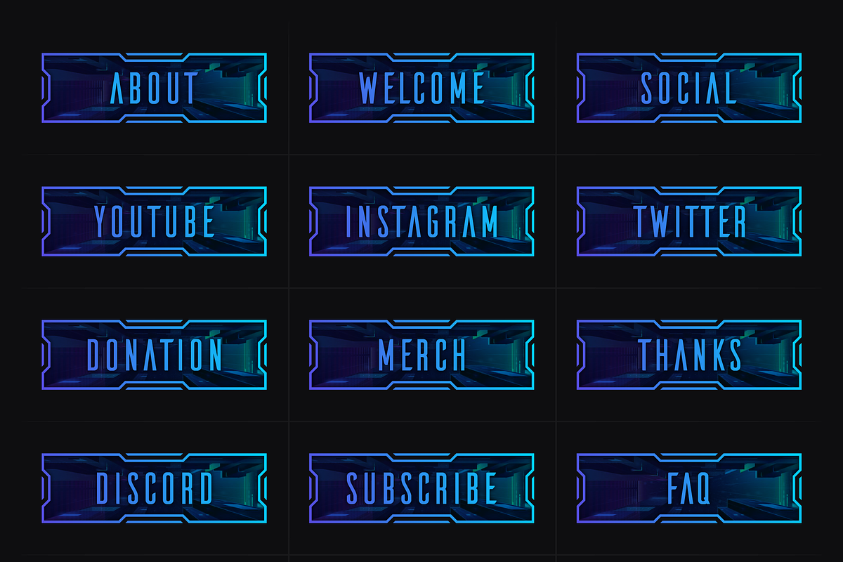 Cyberpunk | 18 Twitch Panels, a Social Media Template by SageDsgn (Photo 5 of 6)