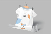 Half Sleeves V-neck T-shirt Mockups, a Shirt Mockup by megostudi0 (Thumbnail 3 of 6)