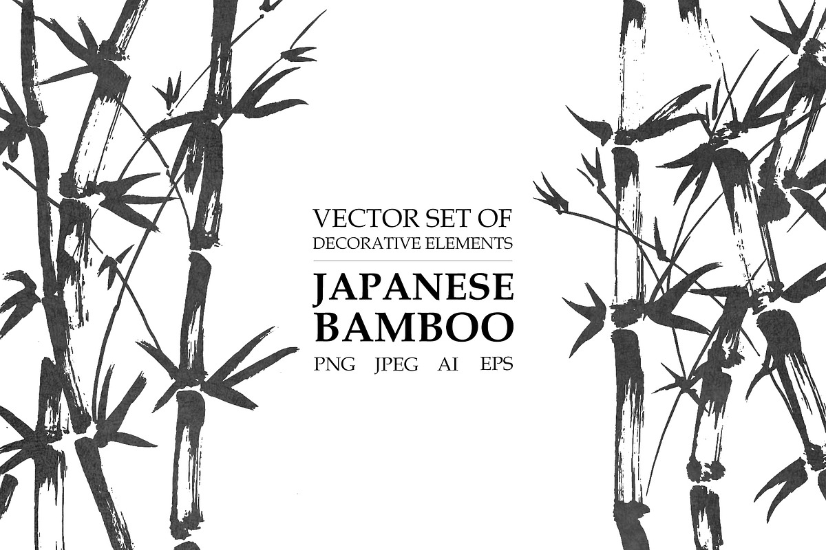 Vector japanese bamboo set, a Decorative Illustration by DerzhavinaArt (Photo 1 of 4)