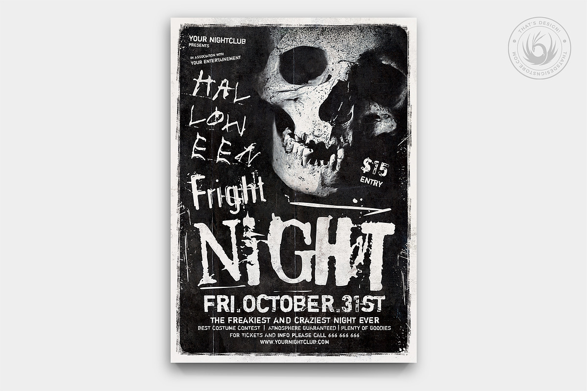 Halloween Flyer Template V12, a Flyer Template by ThatsDesignArt (Photo 1 of 7)