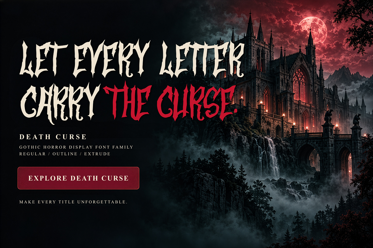 Death Curse - Gothic Horror Font, a Blackletter Font by agnyhasyastudio (Photo 17 of 17)