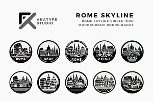 Rome Skyline Vector Icon, an Icon by Akatype Studio