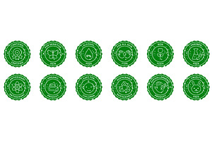 Organic Product Rubber Stamp Set, an Object Illustration by Vector Creator