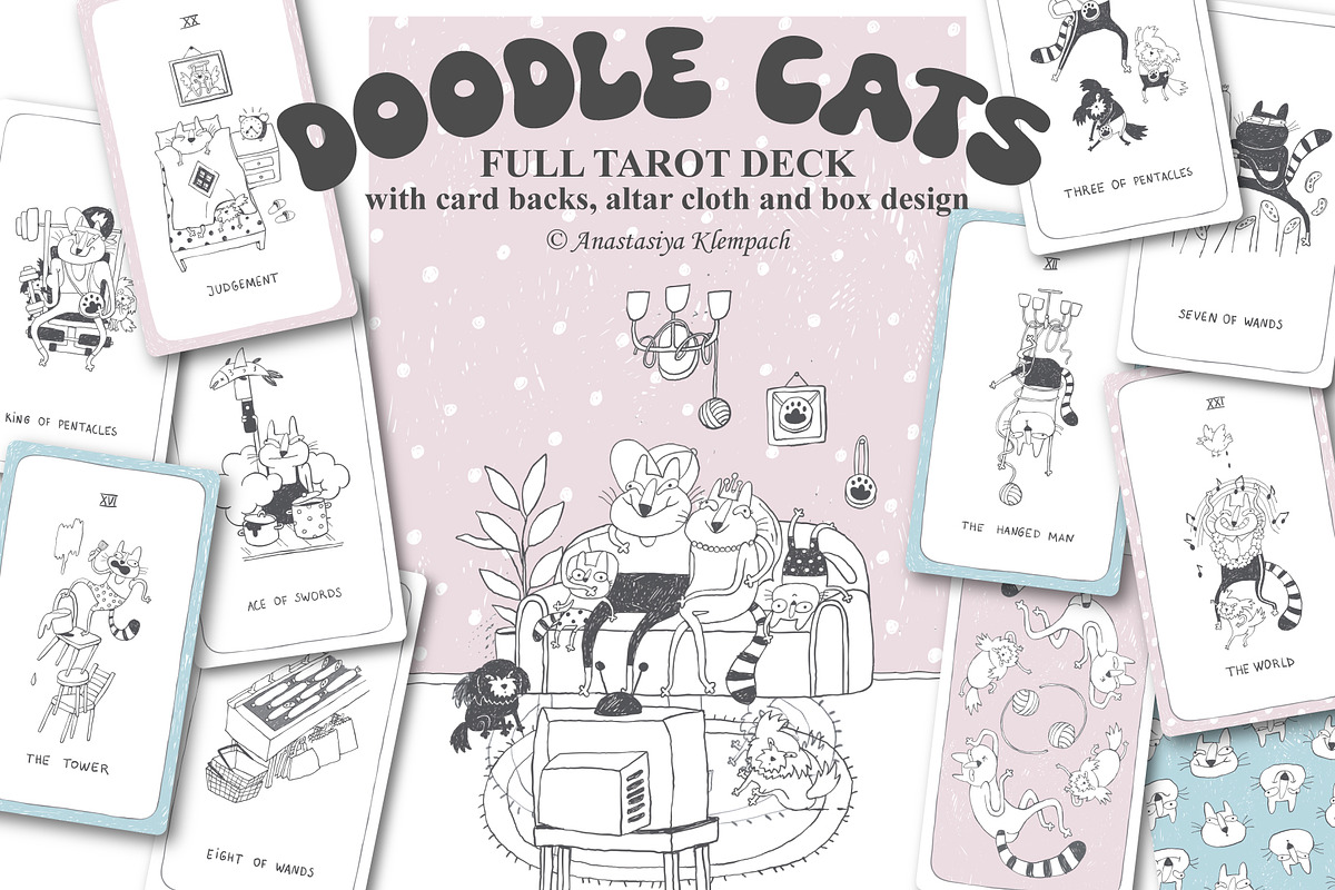Doodle Cats Full Tarot Deck, an Illustration by Anastasiya Klempach (Photo 4 of 13)
