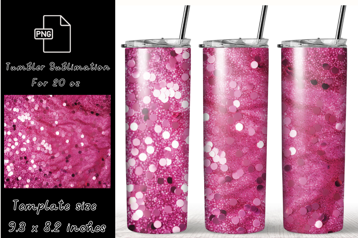 Pink Glitter 20 oz skinny tumbler, a Print Template by SindyPrintDesign (Photo 6 of 7)