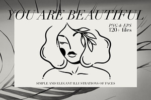 you are beautiful. simple line set