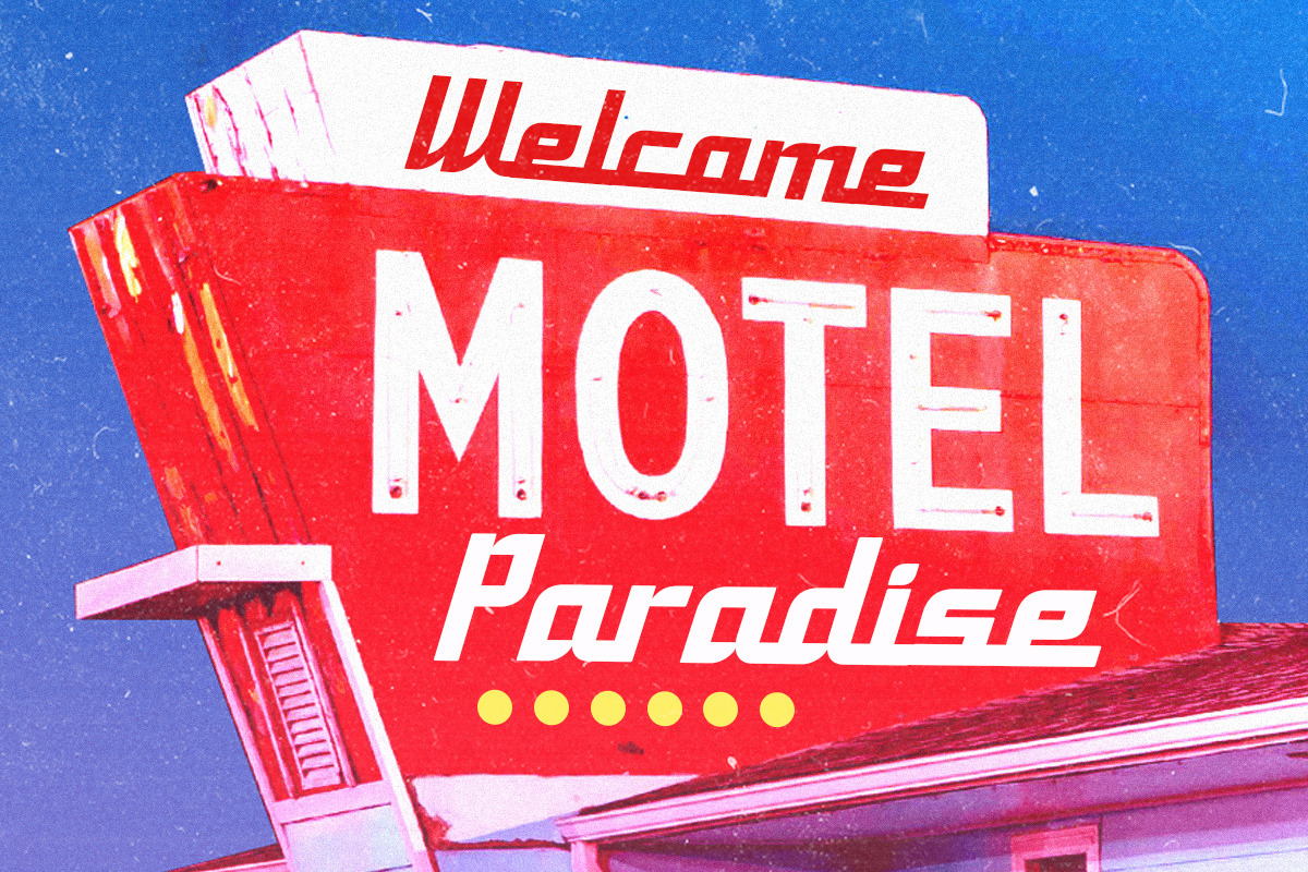 Racken Retro Futurism Display Font, a Script Font by Letterhend Studio (Photo 5 of 9)