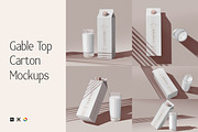 Gable Top Carton Mockups, a Packaging Mockup by DesignNeutrons (Thumbnail 1 of 7)