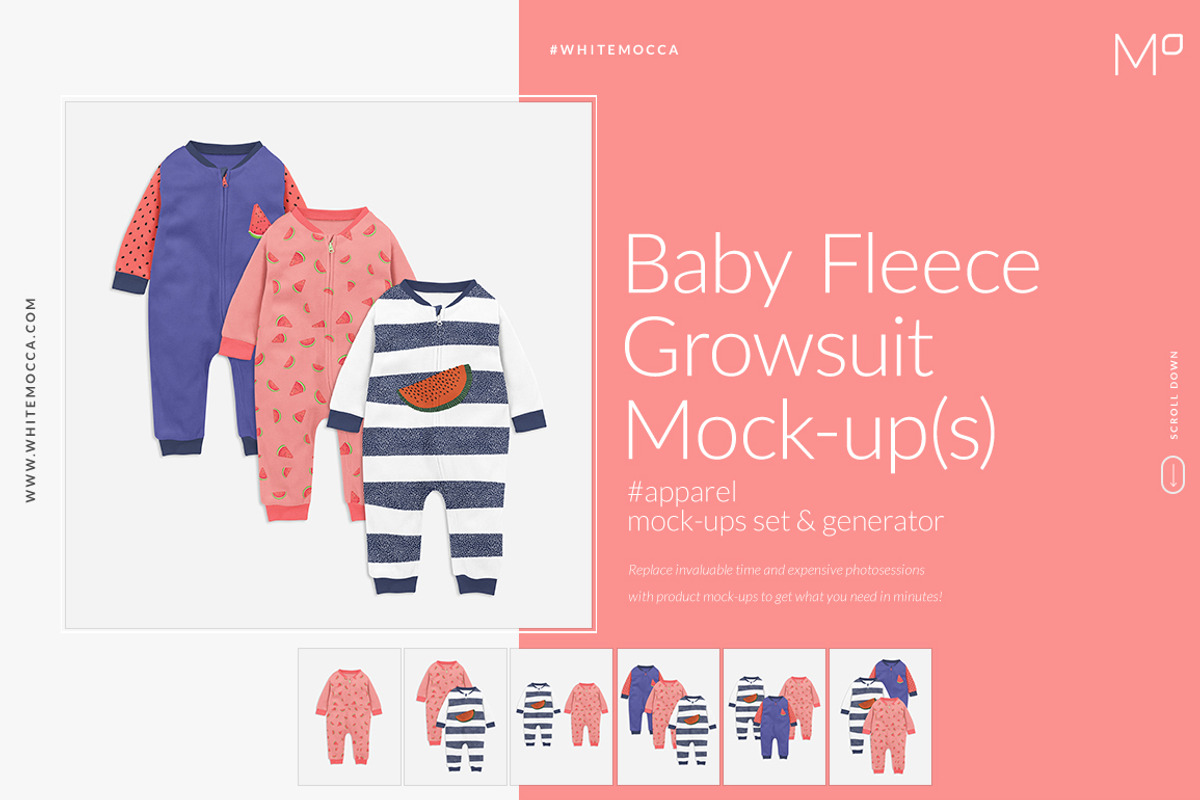 Baby Fleece Growsuit Mock-ups, an Apparel Mockup by Mocca Mockups Store (Photo 3 of 22)
