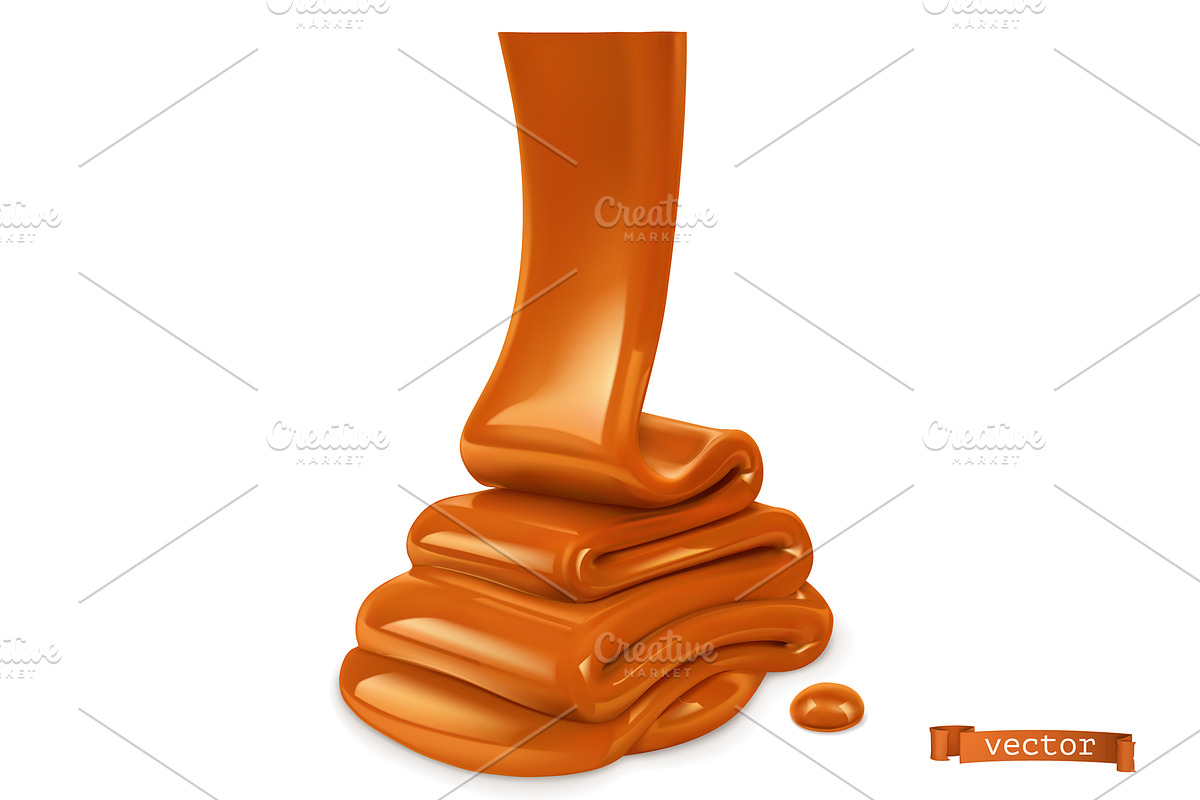 Melted chocolate and caramel, vector, a Decorative Illustration by Allevinatis Studio (Photo 2 of 3)
