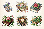Flower Book Clipart Bundle,, an Illustration by DreamArtGraphic (Thumbnail 3 of 5)