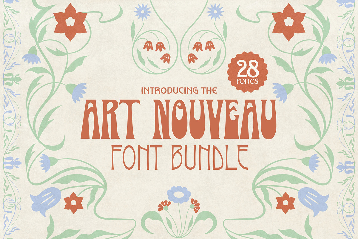 Art Nouveau Font Bundle – 28 Fonts!, a Serif Font by HipFonts (Photo 1 of 10)