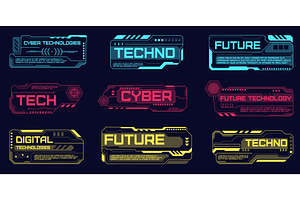 Futuristic frames labels. Hi tech, an Object Illustration by YummyBuum