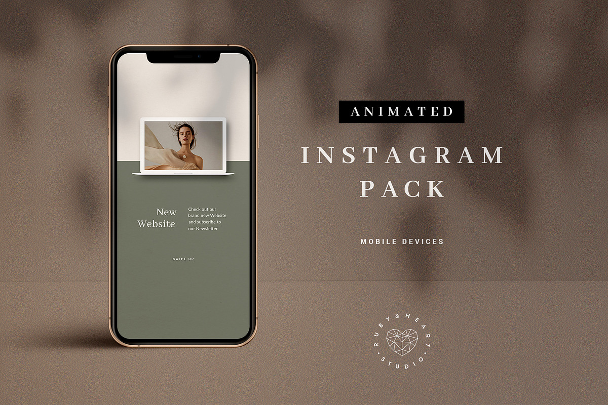 Animated Mobile Device Insta Pack, a Social Media Template by Ruby&Heart Studio (Photo 1 of 7)