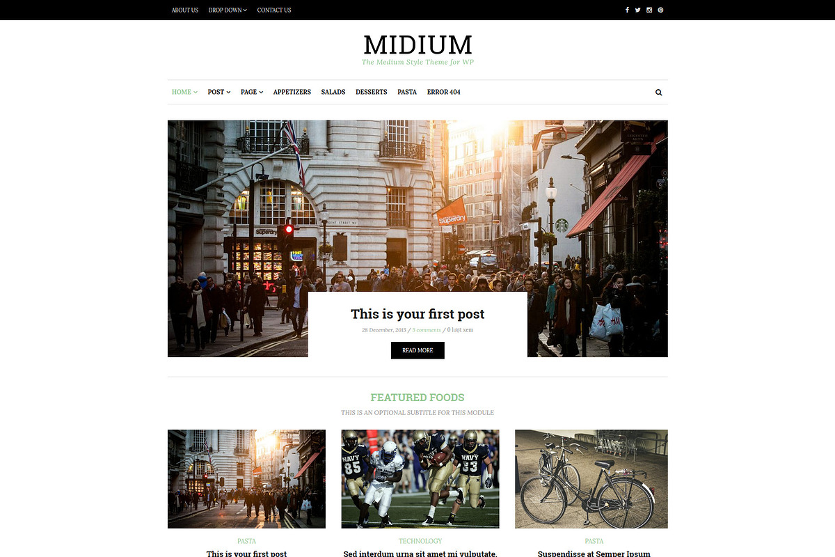 Midium - Blog WordPress Theme, a WordPress Template by WPGraby