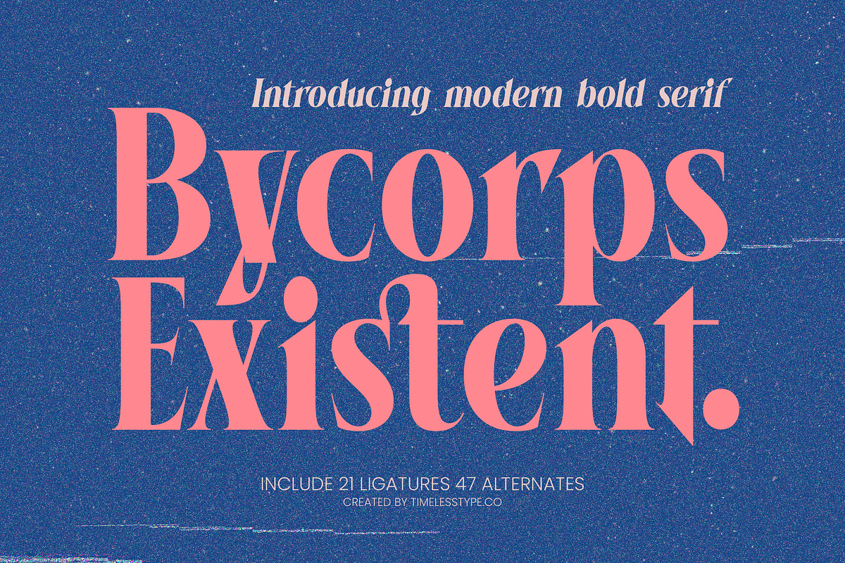 Bycorps Existent Bold Serif Font, a Script Font by timelesstype.co (Photo 1 of 20)