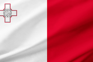 Malta flag background with waving fabric texture
