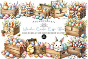 Wooden Easter Eggs Box Clipart, an Illustration by DreamCafeArt (Thumbnail 1 of 6)