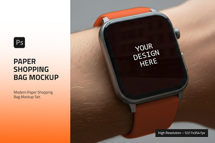 Real Smart Watch Mockup, a Wearable Device Mockup by PixelWink