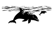 Dolphin Jumping Silhouette Vector, an Illustration by Designs_River (Thumbnail 3 of 51)