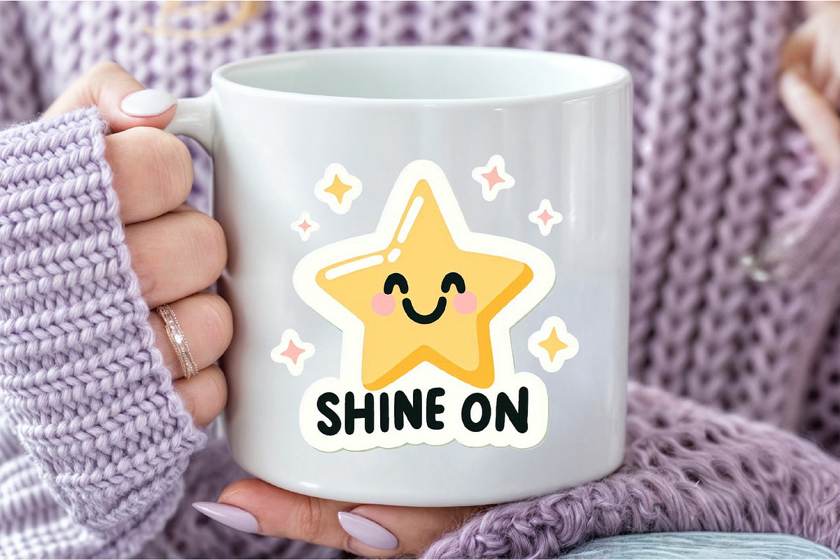 Funny,Shine On Sticker PNG, an Illustration by DreamCafeArt (Photo 5 of 7)