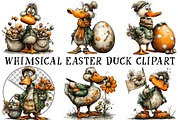Whimsical Easter Duck Clipart, an Illustration by OK Design (Thumbnail 2 of 6)