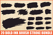 Black Brush Stroke Bundle, an Illustration by Gaye Art (Thumbnail 1 of 21)