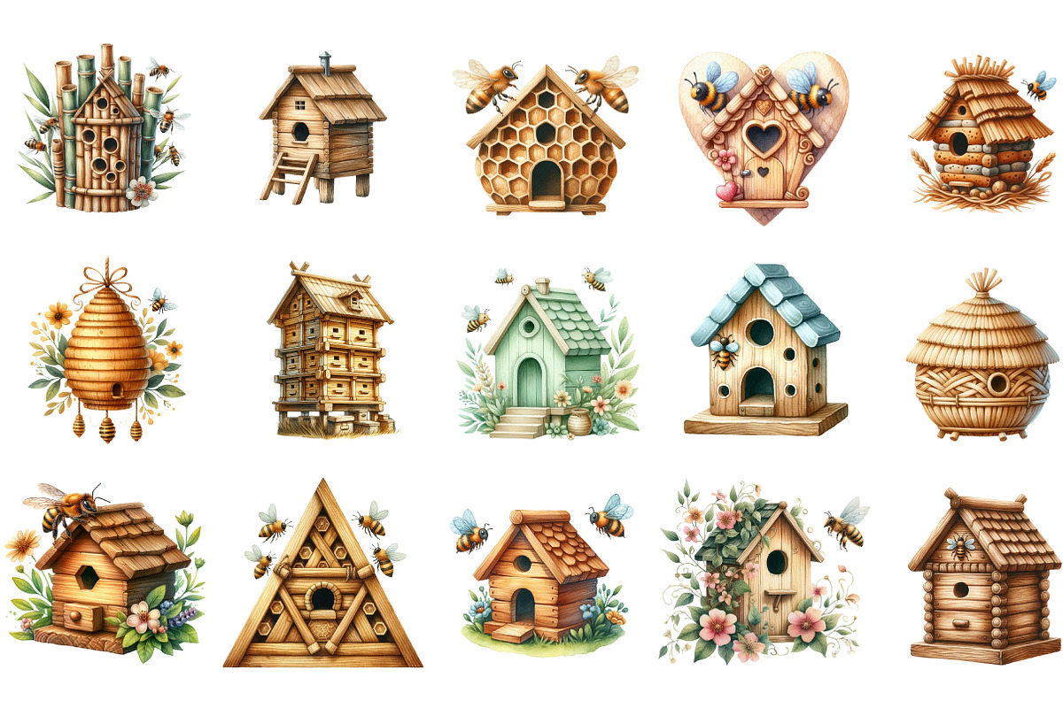 Bee House Clipart, an Illustration by Designking (Photo 2 of 5)